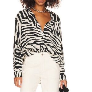 Pistola Lisa Button Up Shirt in Malibu Safari Zebra XS